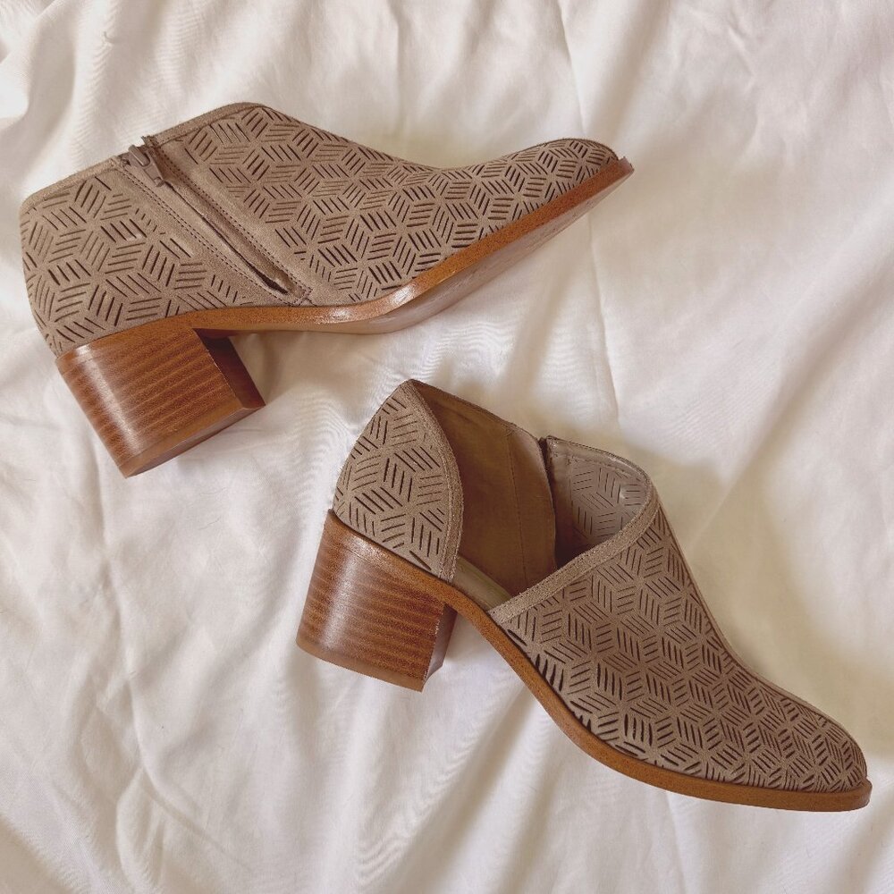 1. State Perforated Side Cutout Ankle Booties